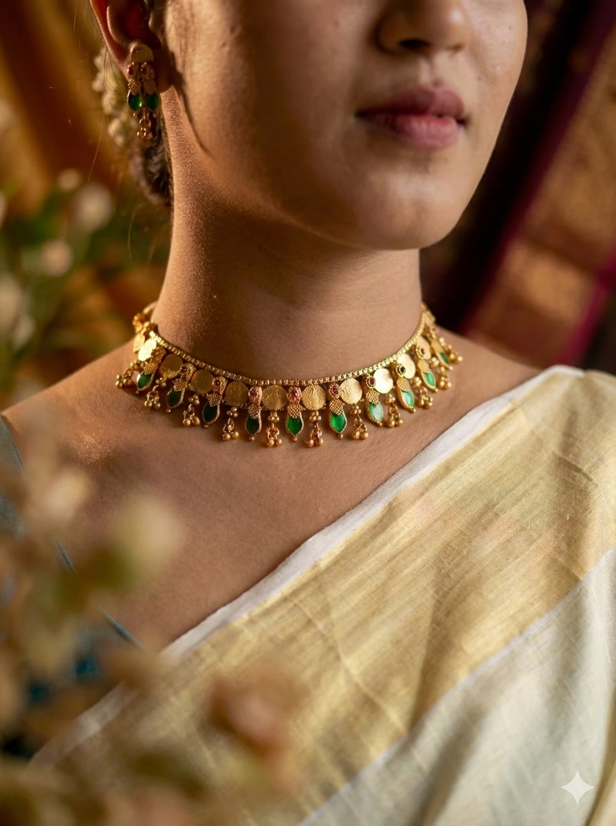 Gold polish Palakka Coin Choker