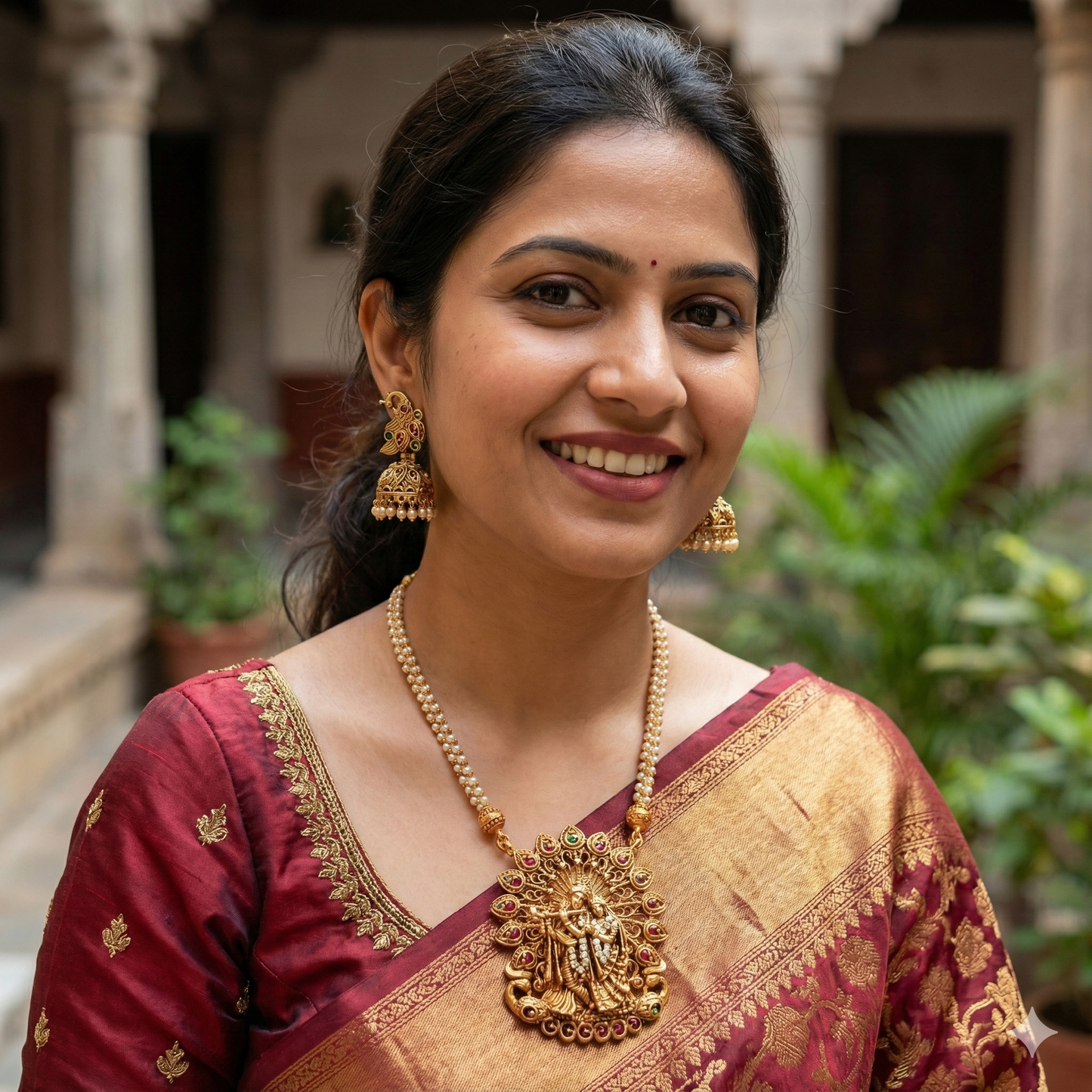 Gold plated Krishna Haram Necklace