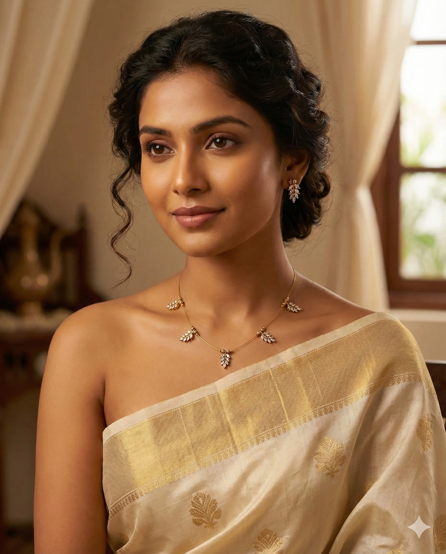 Invisible Diamond Leaf Necklace