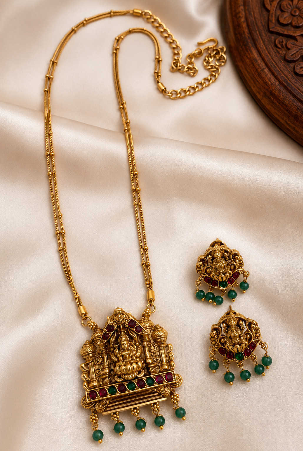 Lakshmi with Temple 2 Layer haram