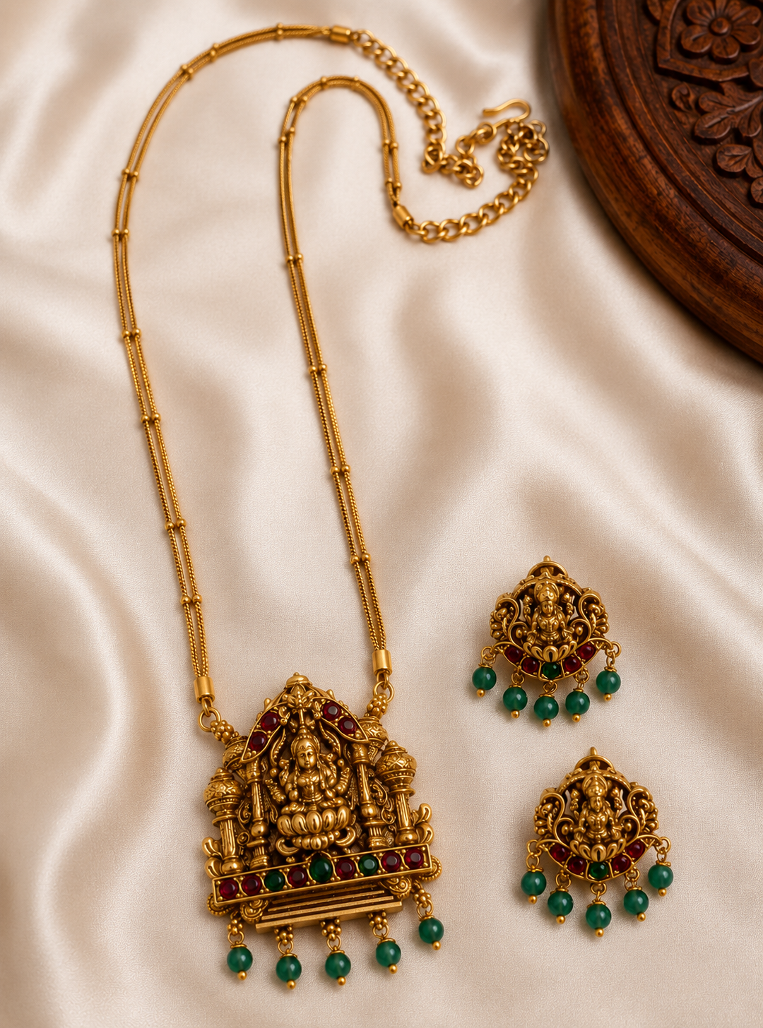 Lakshmi with Temple 2 Layer haram