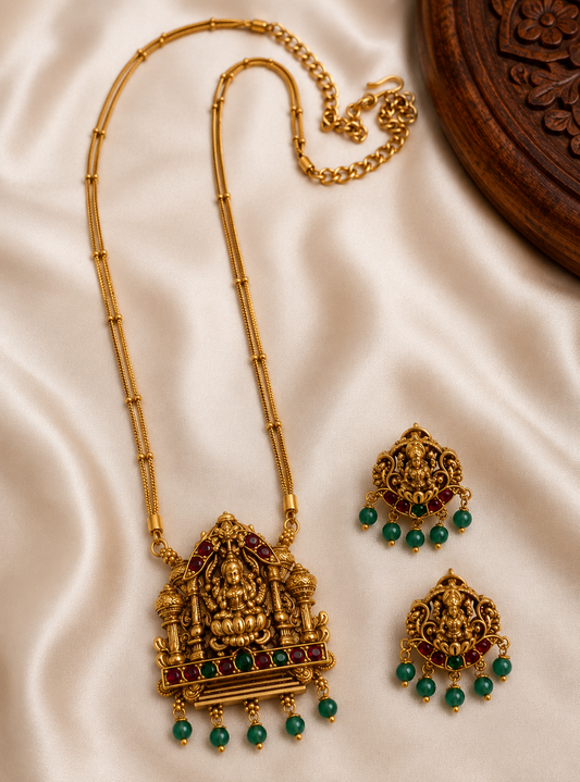 Lakshmi with Temple 2 Layer haram