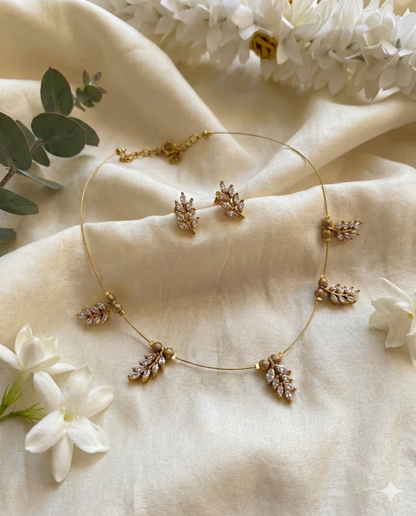 Invisible Diamond Leaf Necklace