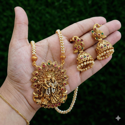 Gold plated Krishna Haram Necklace