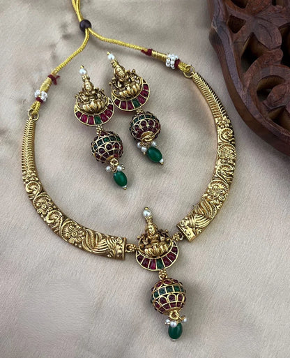 Premium Gold Polish Lakshmi Choker