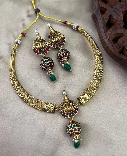 Premium Gold Polish Lakshmi Choker